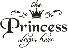 The Princess sleeps here. Flot wallsticker til prinsessen.