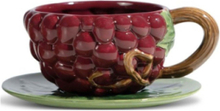 Cup And Plate Grape Home Tableware Cups & Mugs Tea Cups Purple Byon