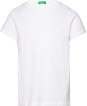 Short Sleeves T-Shirt T-shirts Short-sleeved Hvit United Colors Of Benetton*Betinget Tilbud