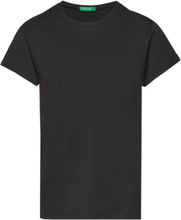 Short Sleeves T-Shirt T-shirts Short-sleeved Svart United Colors Of Benetton*Betinget Tilbud