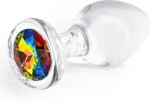 Crystal Desire Rainbow Buttplug, Medium | Analplugg i glas