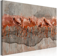 Canvas Tavla - Flamingo Lake Wide - 90x60