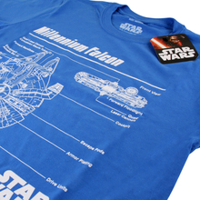 Star Wars Men's Millennium Falcon Blueprint T-Shirt - Royal - M
