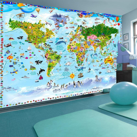 Fototapet - World Map for Kids - 300x210