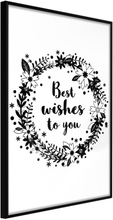 Inramad Poster / Tavla - Best Wishes - 30x45 Svart ram