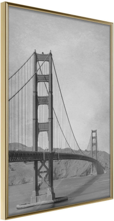 Inramad Poster / Tavla - Bridge in San Francisco II - 40x60 Guldram