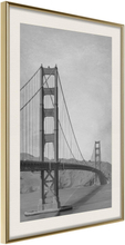 Inramad Poster / Tavla - Bridge in San Francisco II - 20x30 Guldram med passepartout