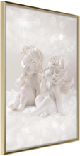 Inramad Poster / Tavla - Cute Angels - 20x30 Guldram
