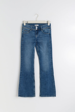 Gina Tricot - Flare pocket jeans tall - bootcut - Blue - 134 - Female