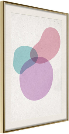 Inramad Poster / Tavla - Pastel Sets I - 20x30 Guldram med passepartout