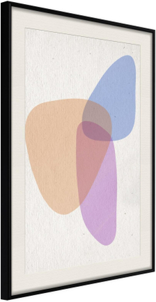 Inramad Poster / Tavla - Pastel Sets II - 40x60 Svart ram med passepartout