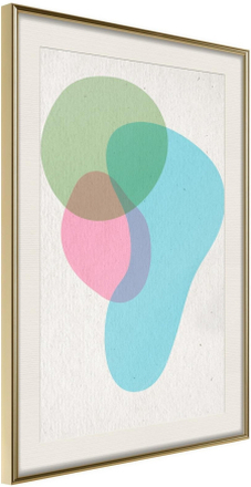 Inramad Poster / Tavla - Pastel Sets III - 30x45 Guldram med passepartout