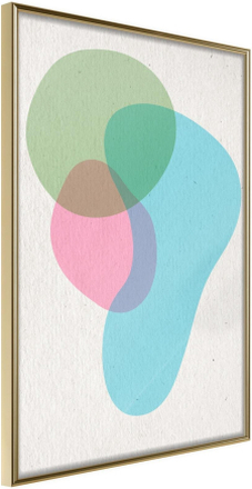 Inramad Poster / Tavla - Pastel Sets III - 30x45 Guldram