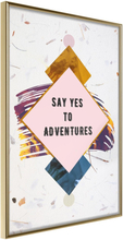 Inramad Poster / Tavla - Time for Adventure! - 20x30 Guldram