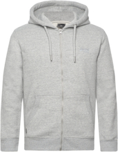 "Vintage Logo Emb Ziphood Tops Sweatshirts & Hoodies Hoodies Grey Superdry"