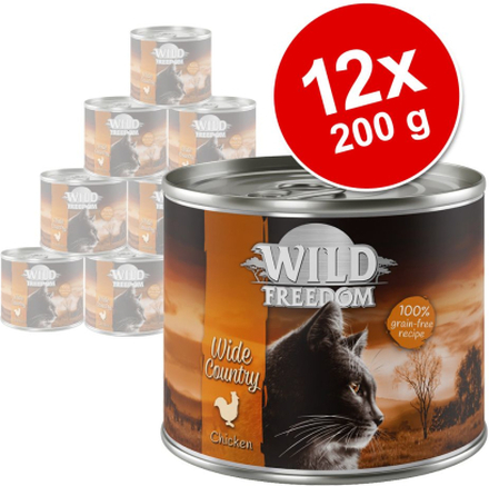 Sparpaket Wild Freedom Adult 12 x 200 g - Wide Country - Huhn pur