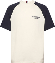Monotype Raglan Colorblock Tee T-shirts Short-sleeved Creme Tommy Hilfiger*Betinget Tilbud