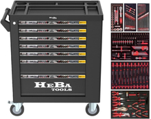 HEBA tools værktøjsvogn med 7 skuffer og sideskab 183 dele