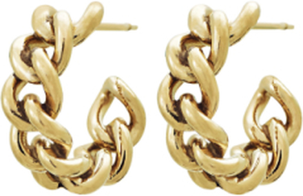 Lourdes Chain Creole Accessories Kids Jewellery Earrings Hoops Gull Edblad*Betinget Tilbud