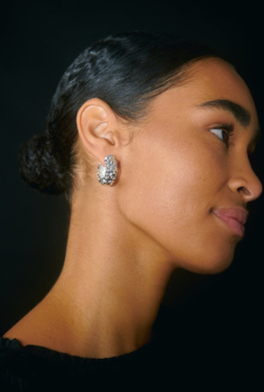 Gina Tricot - Crinkled silver hoops earrings - Ørepynt - Silver - ONESIZE - Female