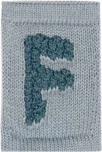 Knitted Letter F, Blue Home Kids Decor Decoration Accessories-details Blue Smallstuff