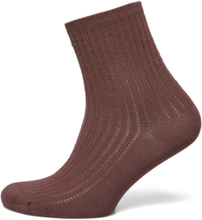 Helga Crochet Sock Lingerie Socks Regular Socks Brun Becksöndergaard*Betinget Tilbud