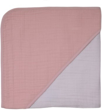 WÖRNER SÜDFROTTIER Muslin-badehåndklæde med hætte i lyserød laksefarvet erika
