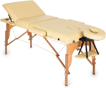 MT 500 Massagebänk 210 cm 200 kg Hopfällbar Småcells-Skumgummi Väska beige