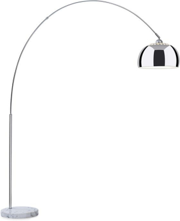 Nael båglampa silvrig skärm marmorsockel E27 nätkabel: 2 m silver