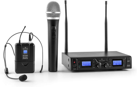 Duett Pro V3 2-kanals UHF trådlöst mikrofon-set 50m räckvidd