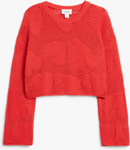 Knitted openwork sweater - Red