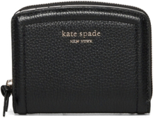 Knott Pebbled Leather Small Compact Wallet Bags Card Holders & Wallets Wallets Svart Kate Spade*Betinget Tilbud