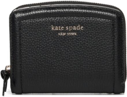 Knott Pebbled Leather Small Compact Wallet Bags Card Holders & Wallets Wallets Svart Kate Spade*Betinget Tilbud