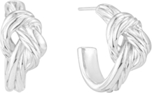 Knot Hoop Earring Accessories Jewellery Earrings Hoops Silver Bud To Rose