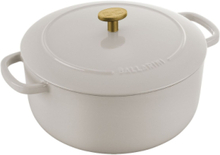 Gryta 24 Cm, Støbejern, Elfenben Hvid Home Kitchen Pots & Pans Casserole Dishes White Ballarini
