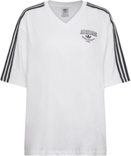 Bf Vneck Tee T-shirts & Tops Short-sleeved Hvit Adidas Originals*Betinget Tilbud