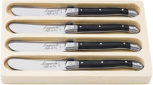 Butter Knives Laguiole Set 4 Home Tableware Cutlery Butter Knives Black Laguiole Style De Vie