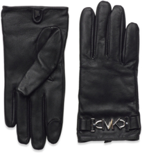 Leather Glove With Parker Hw Accessories Gloves Finger Gloves Svart Michael Kors Accessories*Betinget Tilbud