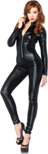 Wet-Look Black Jumpsuit - Strl XL