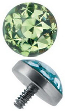 Glitter Stone Green - Dermal Anchor 4 mm Kula med 1,2 mm gängor