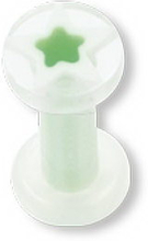 Green Star Akryl - Hvit Piercing Plugg - Strl 1.2 mm