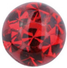 Glitter Stone Red - Dermal Anchor 4 mm Kula med 1,2 mm gängor