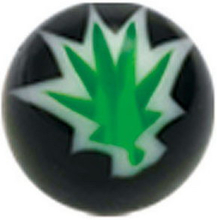 Smash - Svart/Grønn Akrylkule Til 1.2 mm Stang - Strl 3 mm kule til 1.2 mm stang