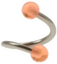 Curve Ögonbrynspiercing med Orange Kulor - 1.2 x 8 mm