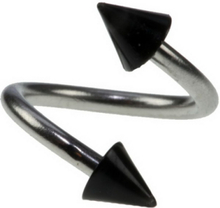 Curve Ögonbrynspiercing med Svarta Spikes - 1.2 x 8 mm