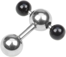 Black Dual Ball Piercing - 1.6 x 6 mm
