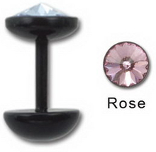 Pink Diamond - Svart Fake Piercing