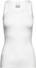 "Ihzola Plain To Tops T-shirts & Tops Sleeveless White ICHI"