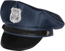 Carnaval verkleed Politie agent hoedje - blauw/zilver - voor kinderen - Politie thema