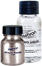 Metallic Powder with Mixing Liquid - 30ml/5gr Mehron Silver Metallic Pulver och Blandningsvätska